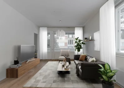 Virtuaalistailattu olohuone