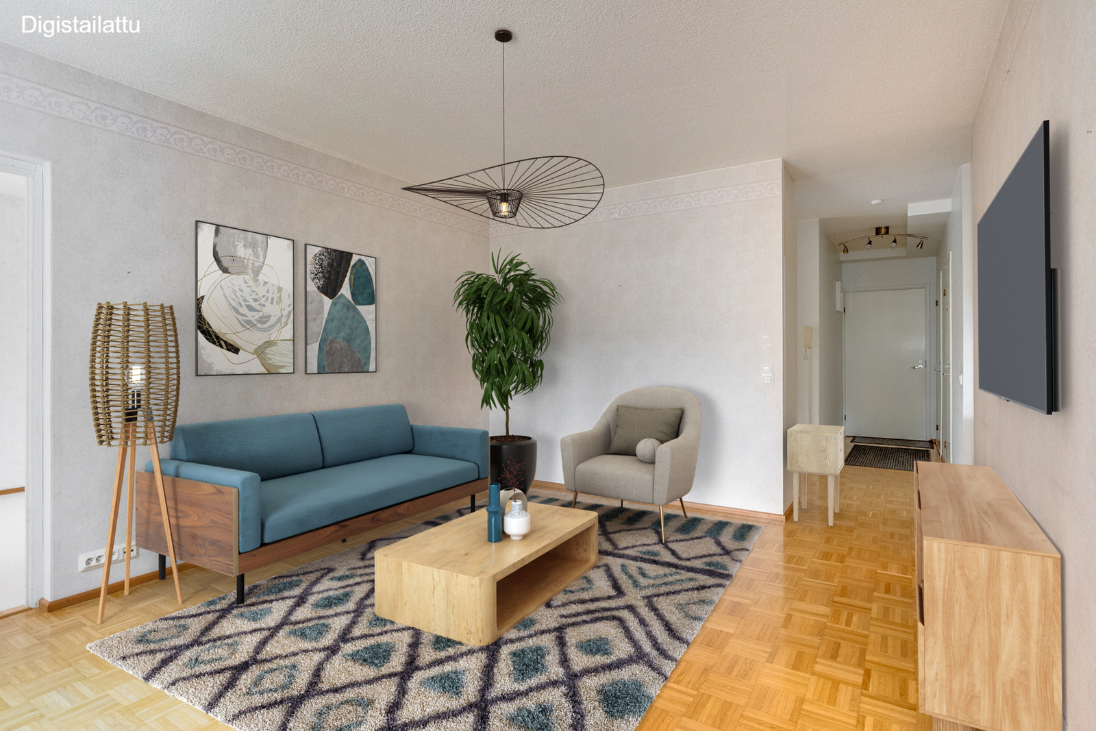 digistailattu olohuone